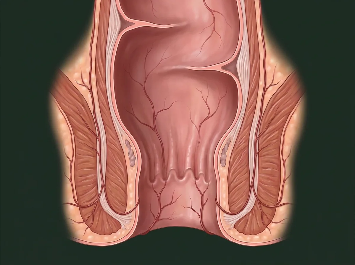Ilustração anatômica — Ânus e canal anal