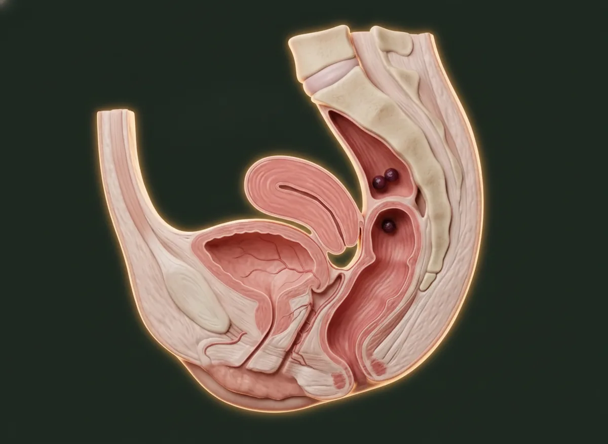 Ilustração anatômica — Endometriose intestinal